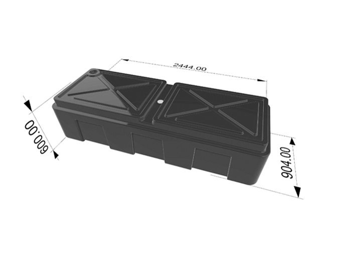 Cutlass Marine 400 pontoon float buoyancy tank, dimensioned drawing