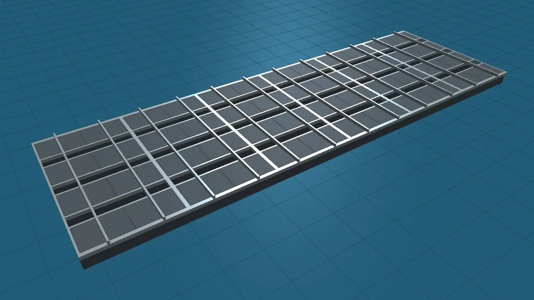 Modular pontoon base module array rendered live in the 3D pontoon base builder