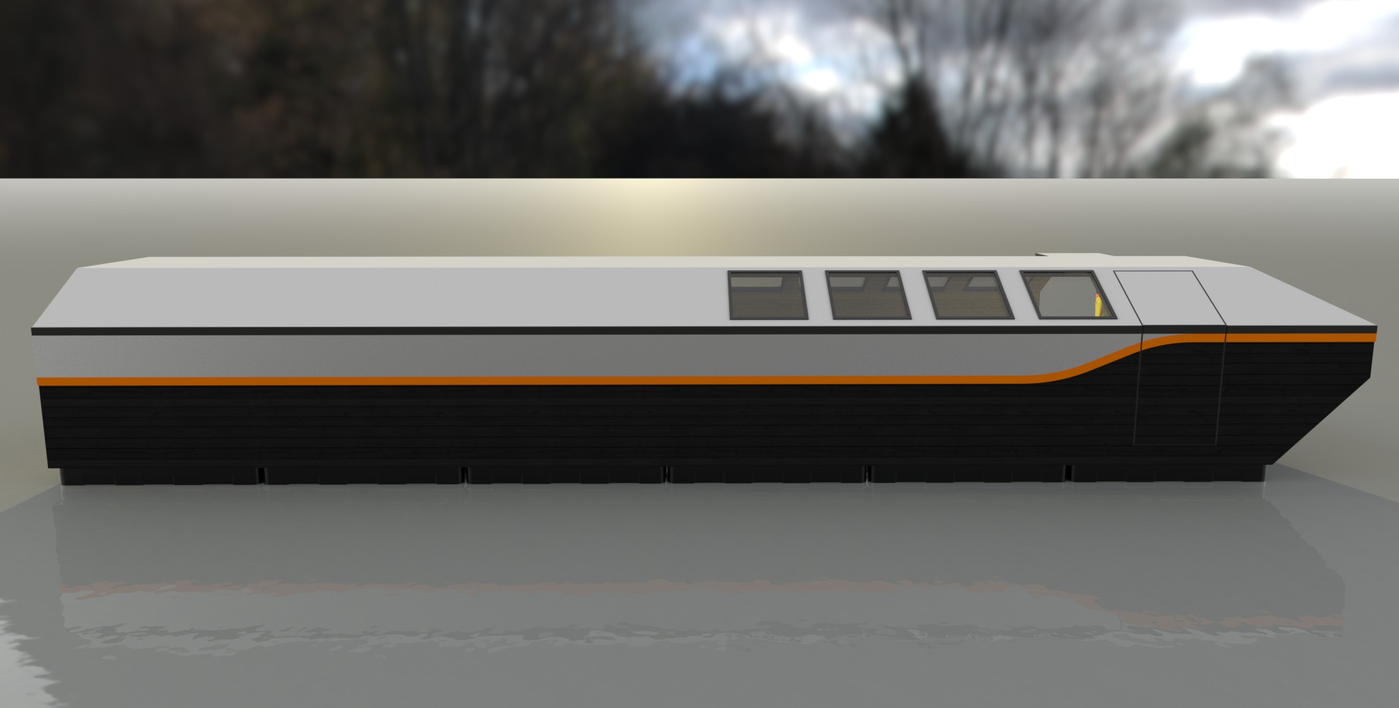Self-build trimaran houseboat kit inland waterway