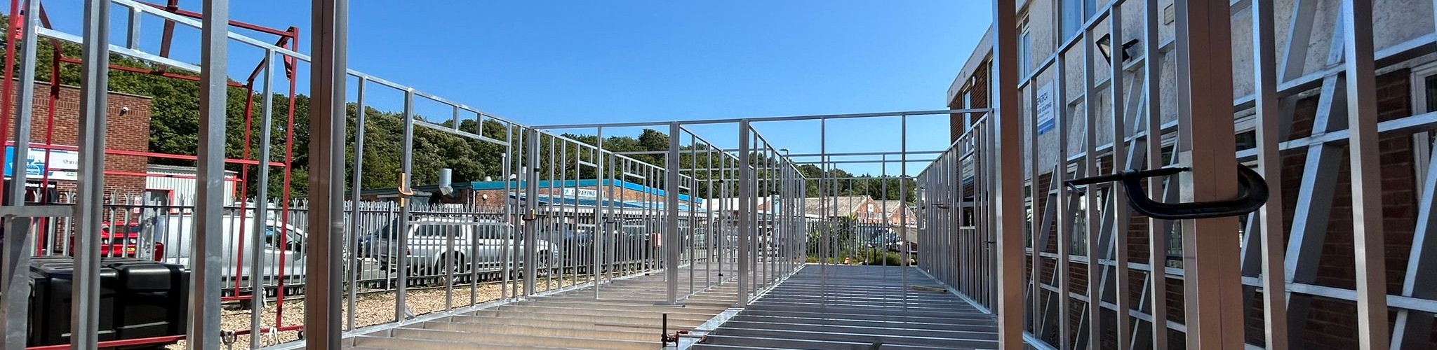 Self-build DIY floating home kit, bolt-together aluminium superstructure on a pontoon base